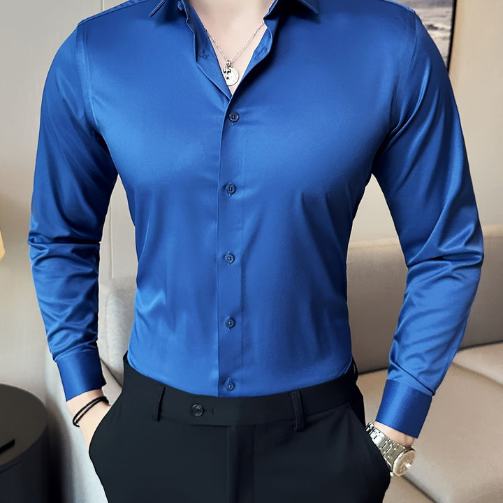 LENRIX | Classic Solid Long-Sleeve Shirt