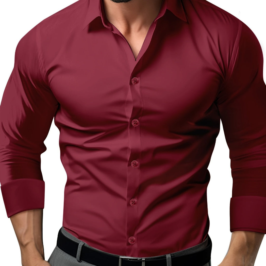 MELRIC | Men's Slim-Fit Shirt in Solid Color