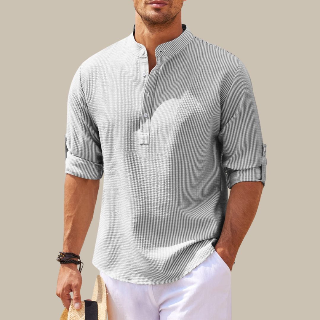 FINRIX | Linen Men's Shirt with Turn-Down Collar