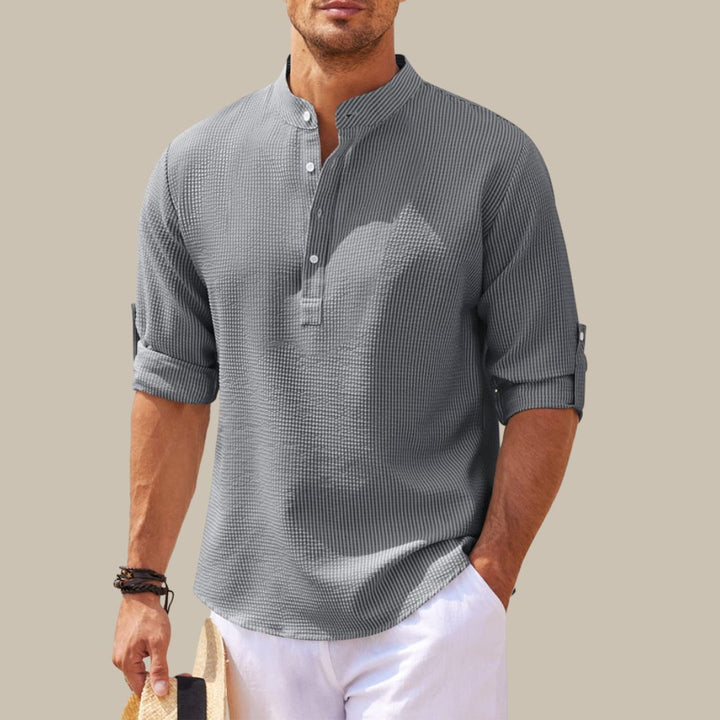 FINRIX | Linen Men's Shirt with Turn-Down Collar