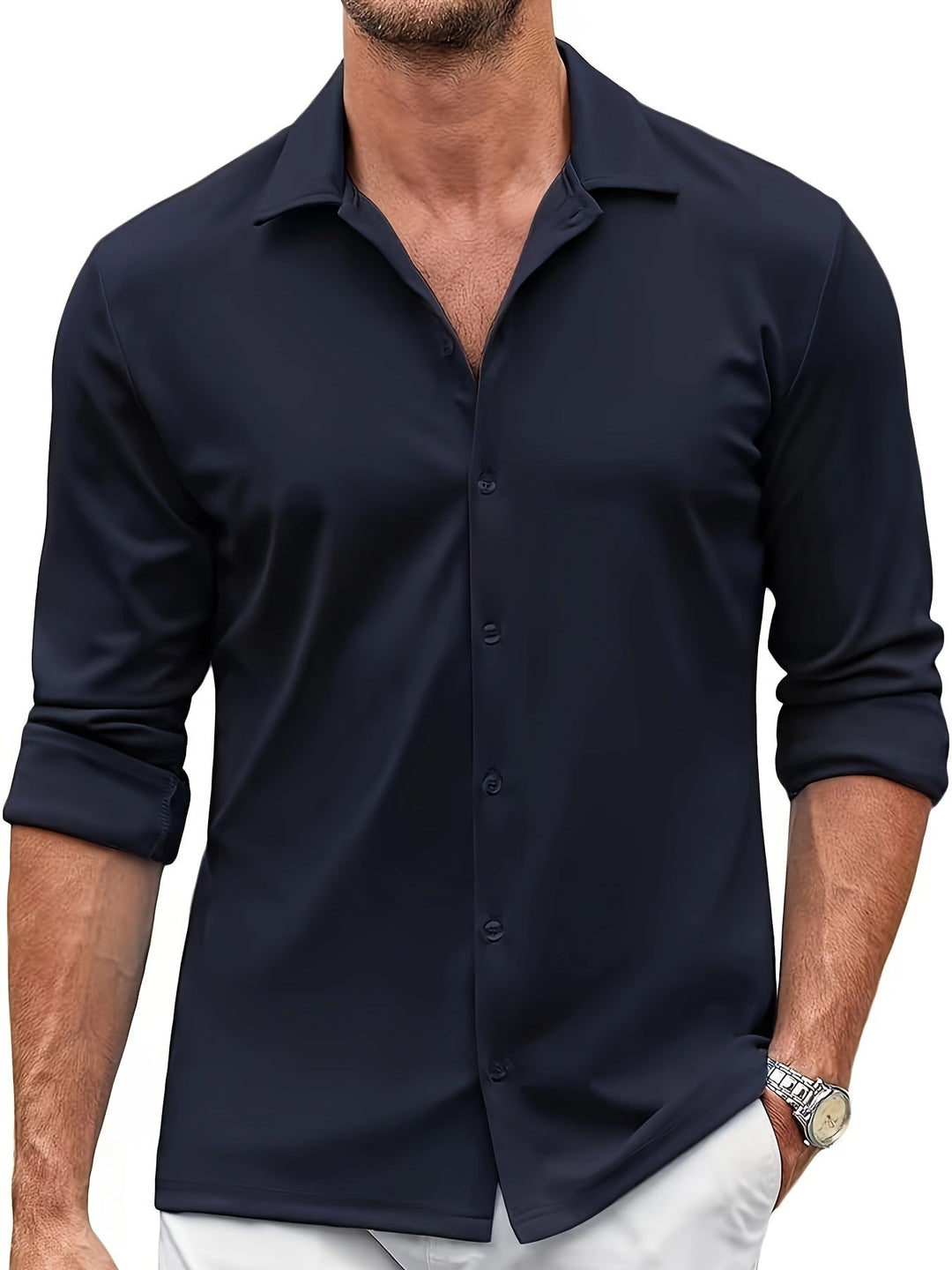 FLEXON | Formal Men's Shirt with Notch Collar