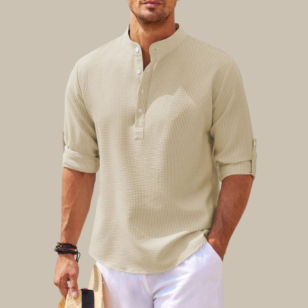 FINRIX | Linen Men's Shirt with Turn-Down Collar