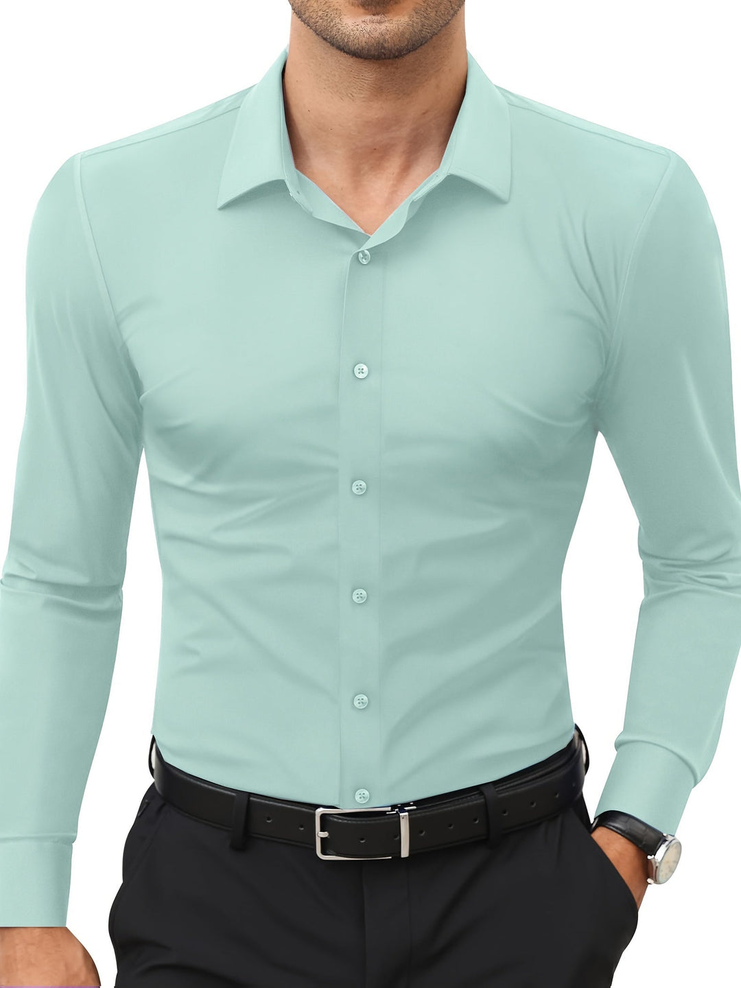 AXRID | Slim-Fit Stretch Men's Shirt with Button Closure