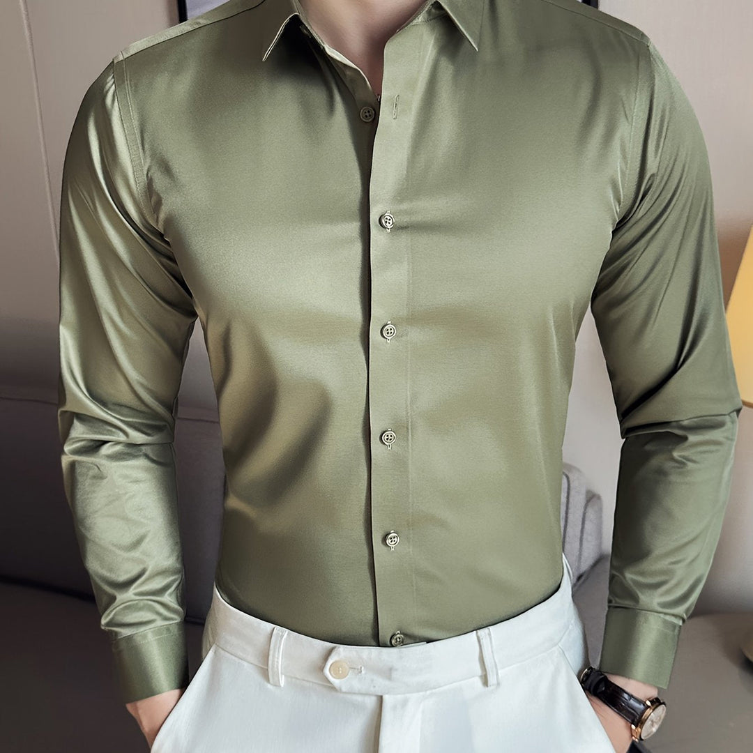 LENRIX | Classic Solid Long-Sleeve Shirt