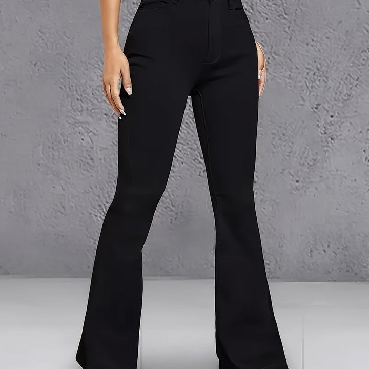 VERIAN | Black High-Waisted Flare Jeans