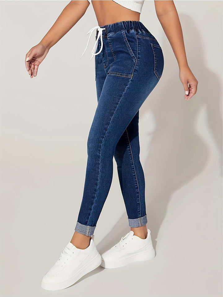 ELVIRE | Relaxed Fit Women's Jeans with High Waist and Drawstring