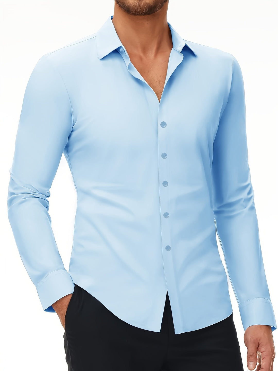 COLVAN | Slim-Fit Cotton Stretch Shirt