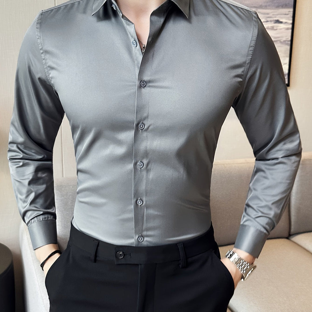 LENRIX | Classic Solid Long-Sleeve Shirt