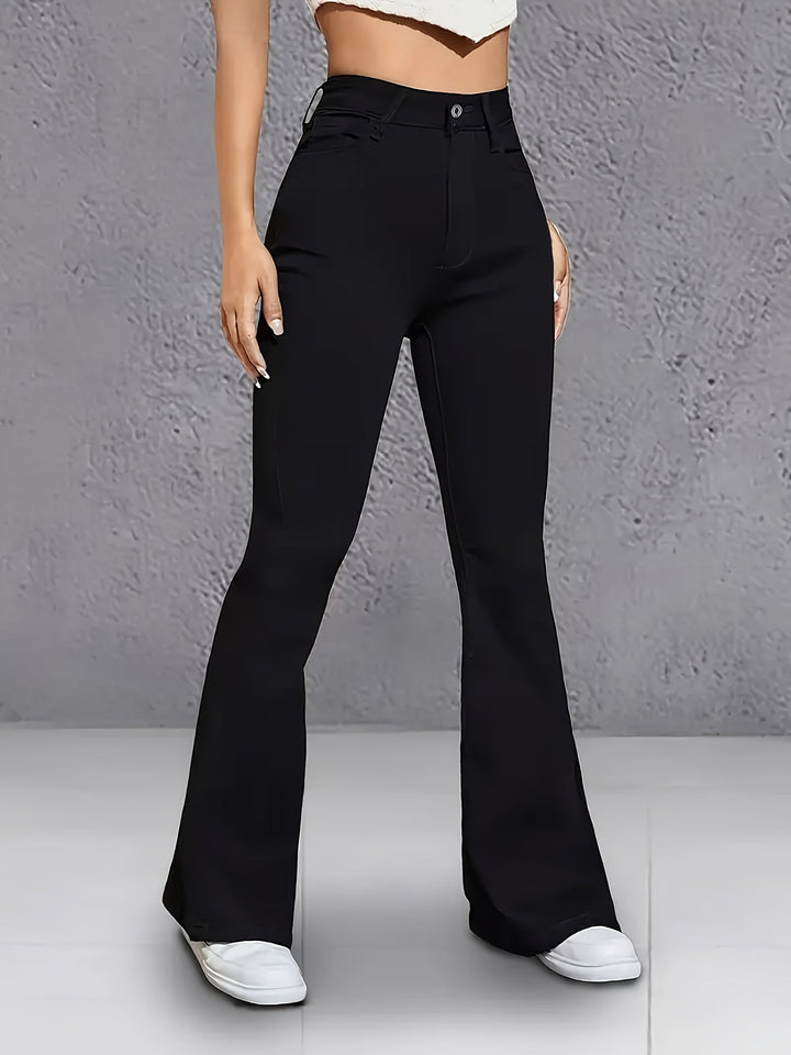 VERIAN | Black High-Waisted Flare Jeans