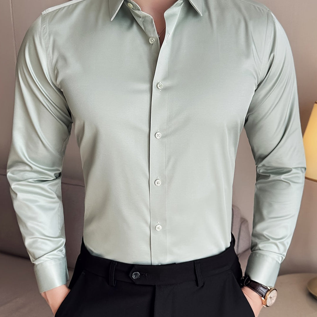 LENRIX | Classic Solid Long-Sleeve Shirt