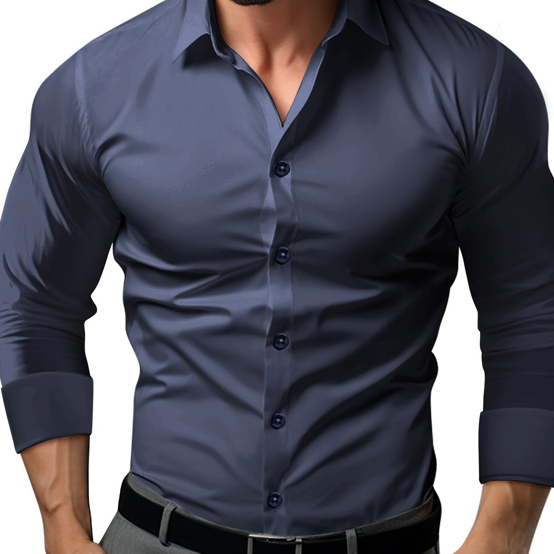 MELRIC | Men's Slim-Fit Shirt in Solid Color