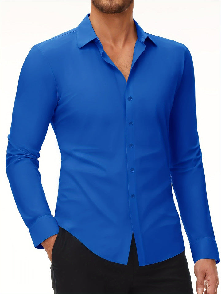 COLVAN | Slim-Fit Cotton Stretch Shirt