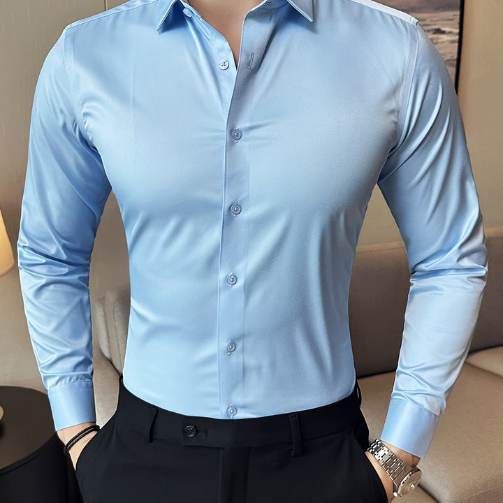 LENRIX | Classic Solid Long-Sleeve Shirt