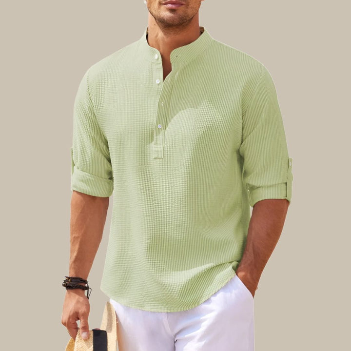 FINRIX | Linen Men's Shirt with Turn-Down Collar