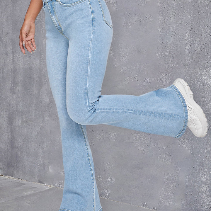 SOPHIX | Blue Slim Fit Flare Jeans with High Stretch