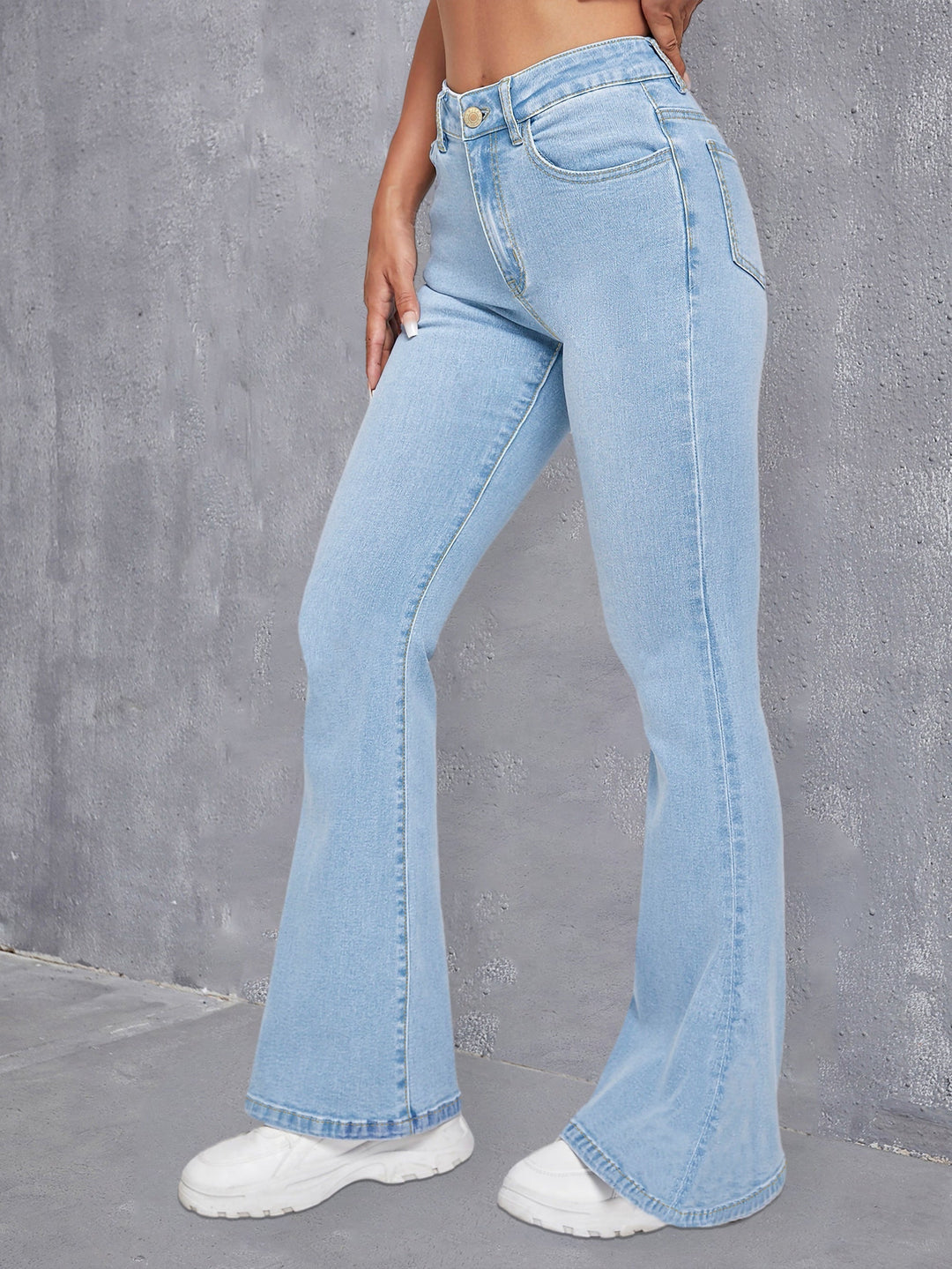 SOPHIX | Blue Slim Fit Flare Jeans with High Stretch