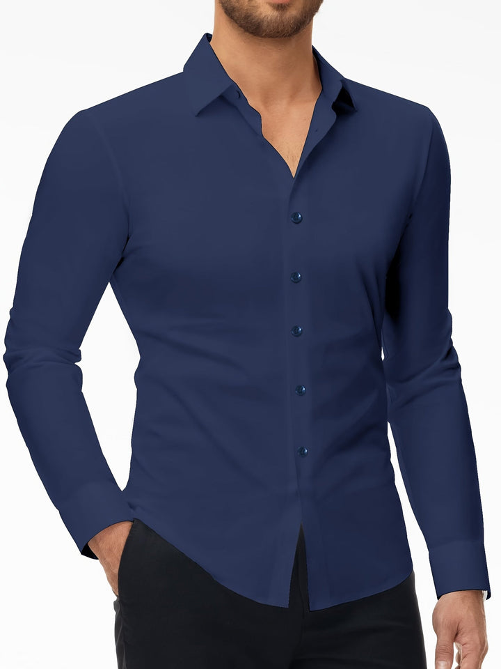 COLVAN | Slim-Fit Cotton Stretch Shirt