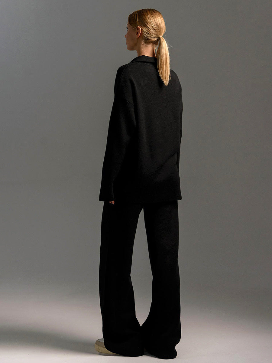 ADELORA | Long-Sleeve Polo Shirt and Pants Set