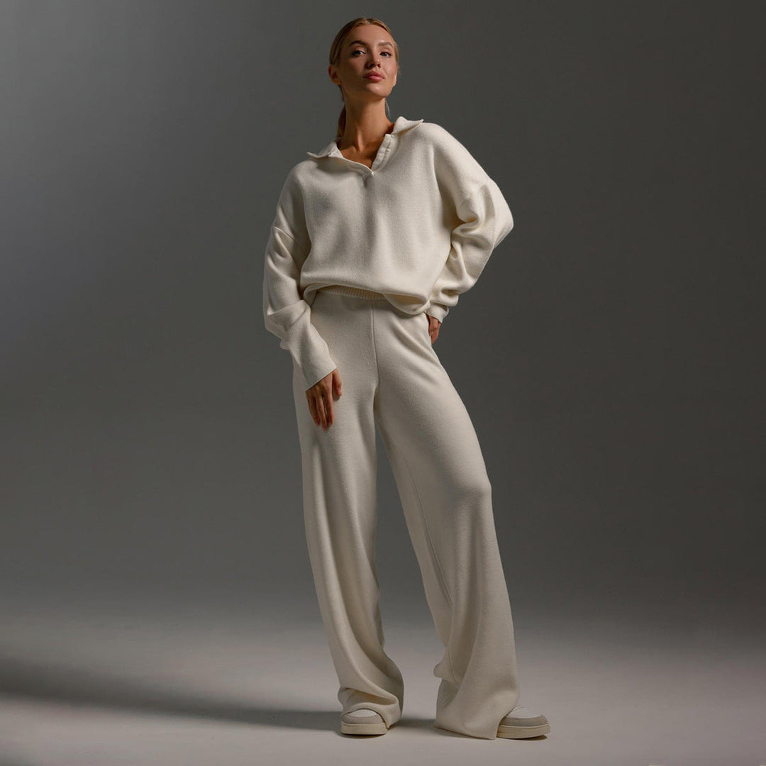 ADELORA | Long-Sleeve Polo Shirt and Pants Set