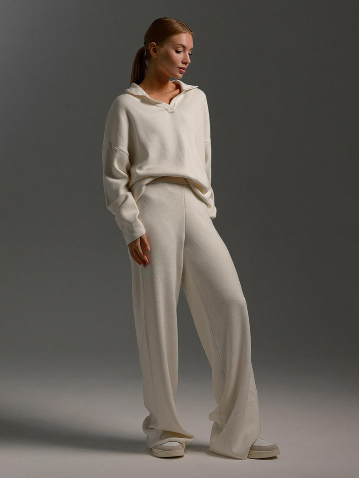 ADELORA | Long-Sleeve Polo Shirt and Pants Set