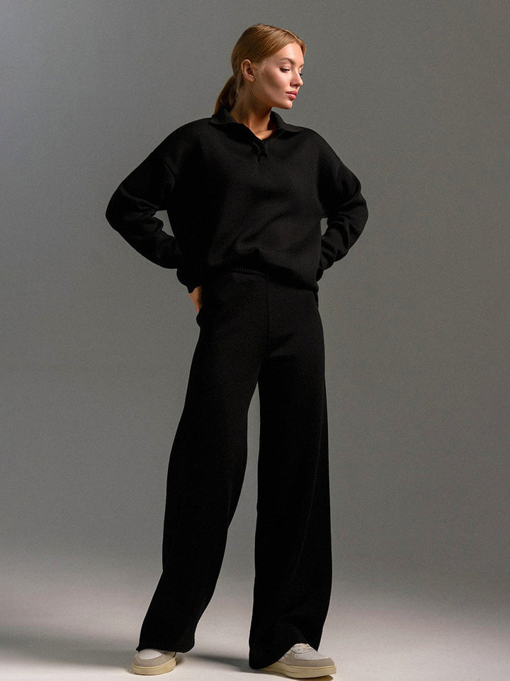 ADELORA | Long-Sleeve Polo Shirt and Pants Set