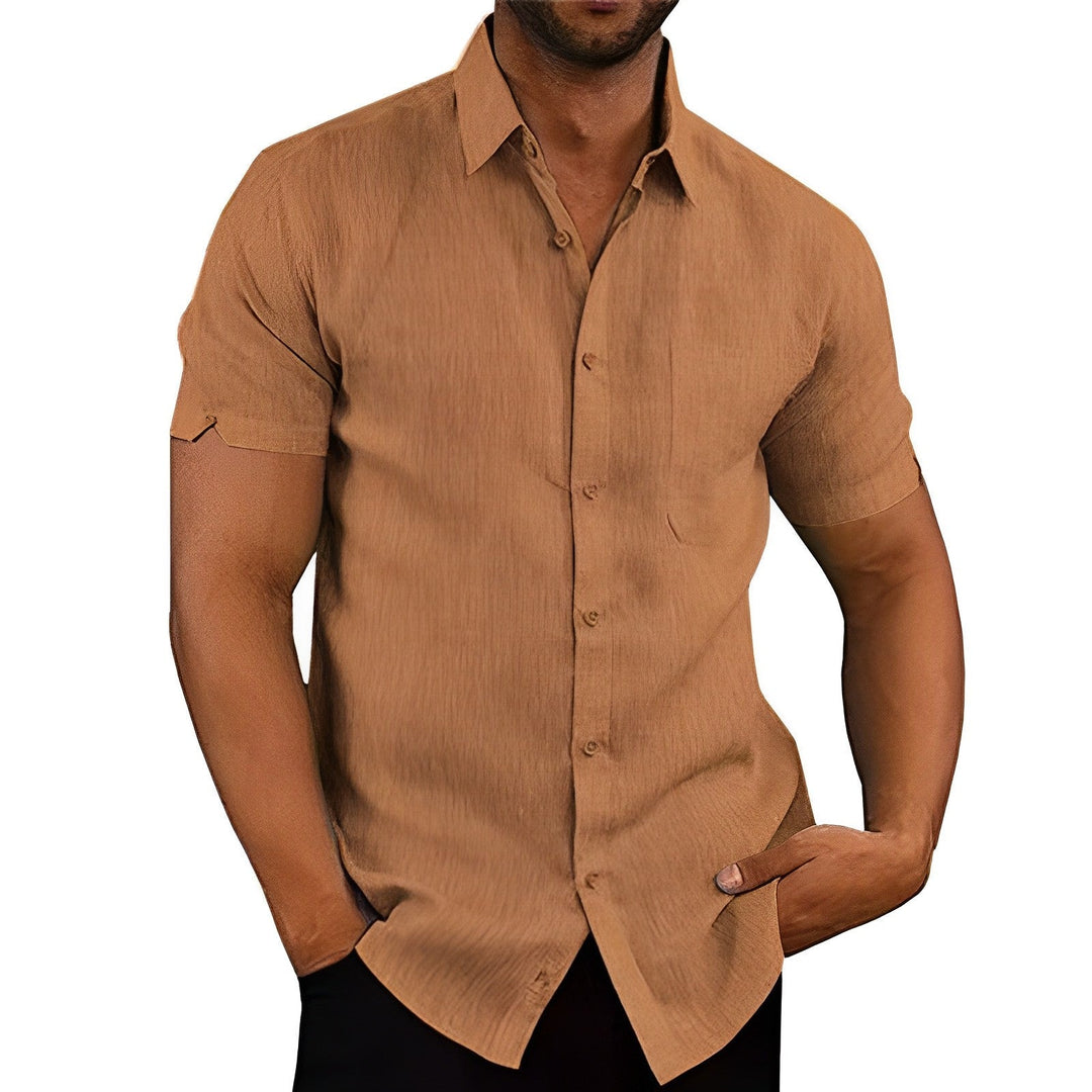 ROLVEN | Stylish Linen-Look Shirt with Short Sleeves