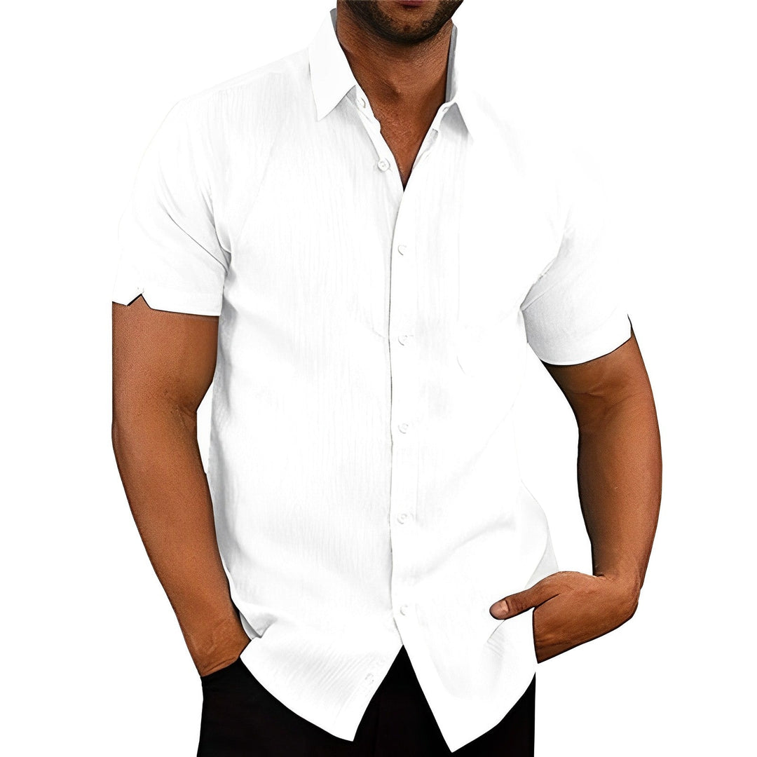 ROLVEN | Stylish Linen-Look Shirt with Short Sleeves