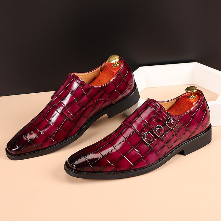 Caden | Premium Crocodile Leather Dress Shoes with Triple Buckles