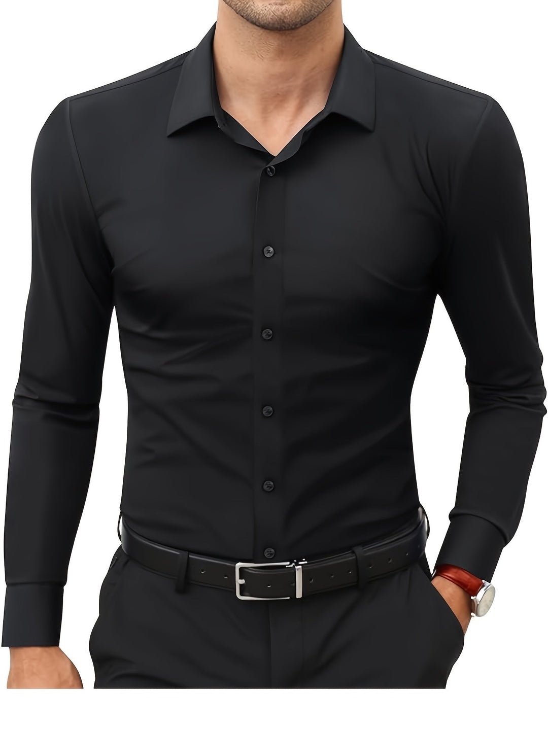 AXRID | Slim-Fit Stretch Men's Shirt with Button Closure