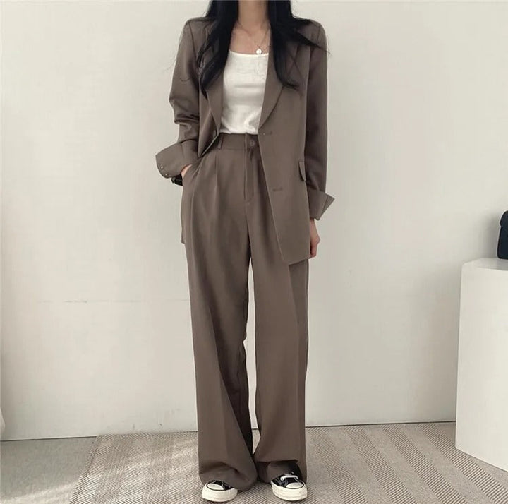 BELISHA | Solid Blazer and Pants Set