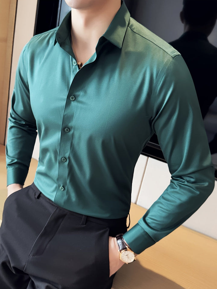 LENRIX | Classic Solid Long-Sleeve Shirt