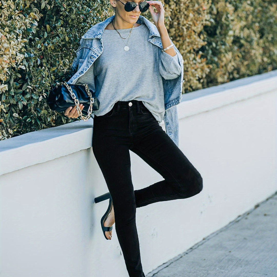 NORELLE | Casual Black Skinny Jeans