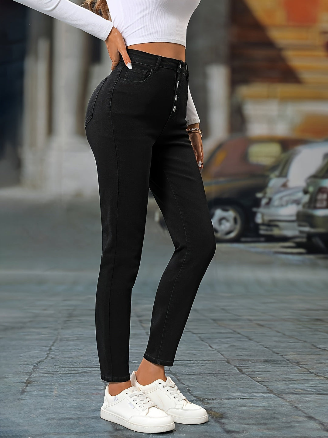 FAYLOR | Slim-Fit High-Waist Stretch Denim Jeans