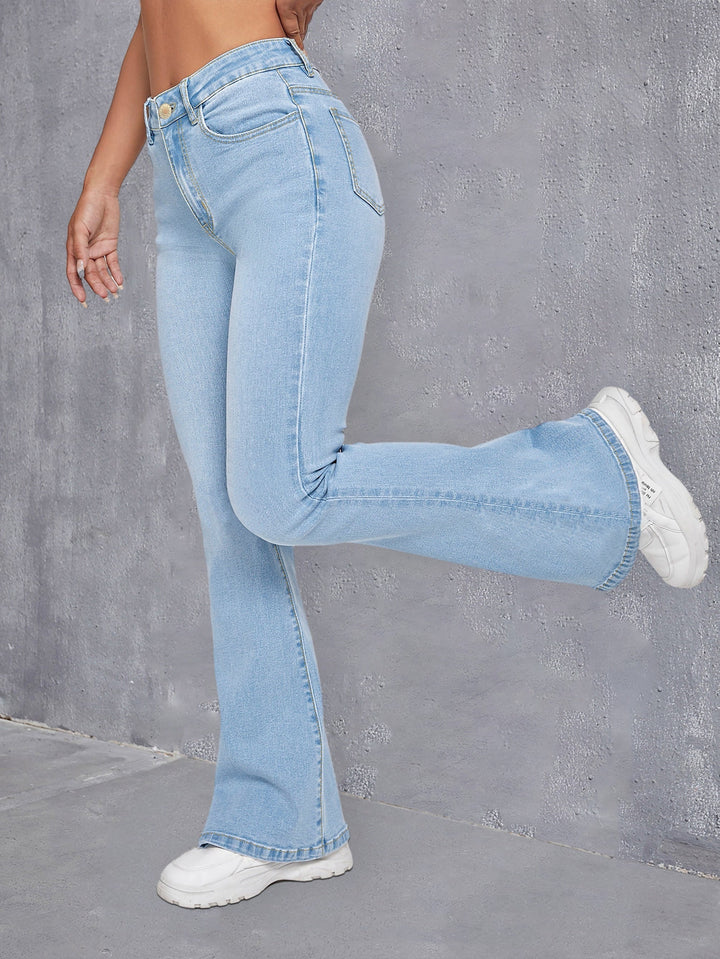 SOPHIX | Blue Slim Fit Flare Jeans with High Stretch