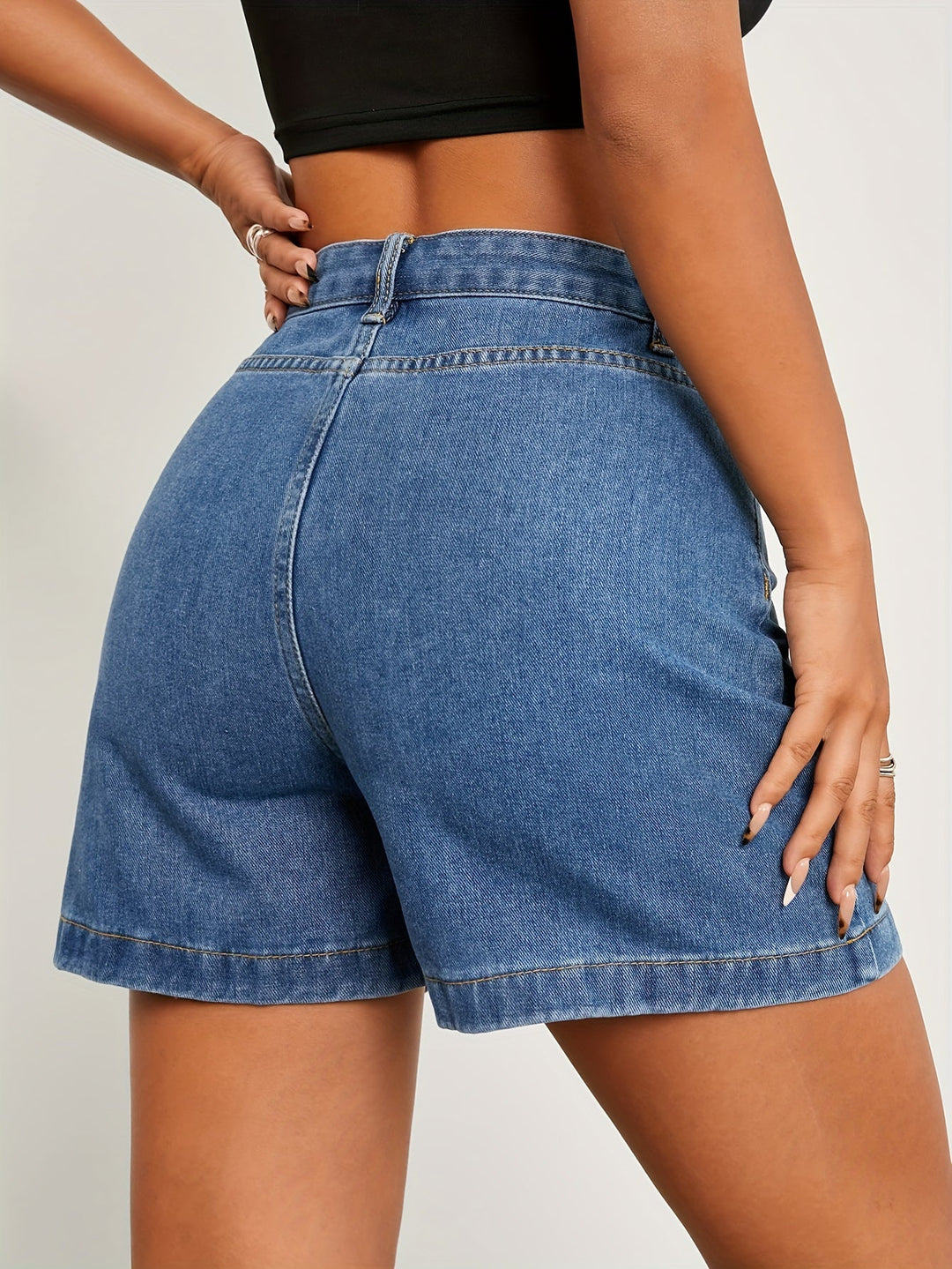 LOTORIA | High-Waist Denim Shorts in Classic Blue