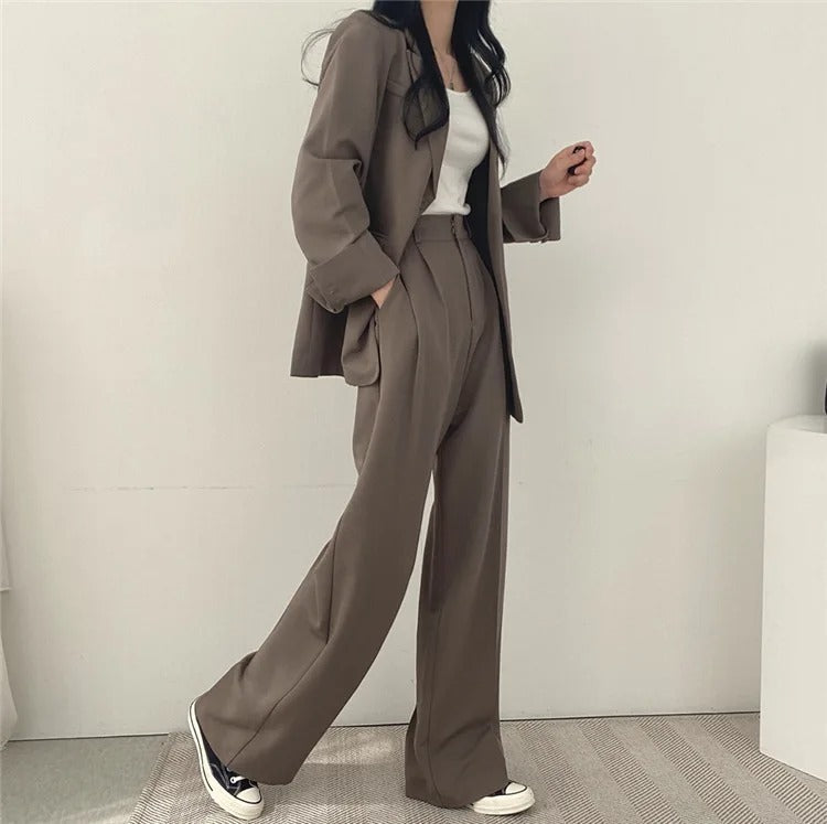 BELISHA | Solid Blazer and Pants Set