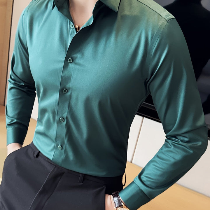 LENRIX | Classic Solid Long-Sleeve Shirt