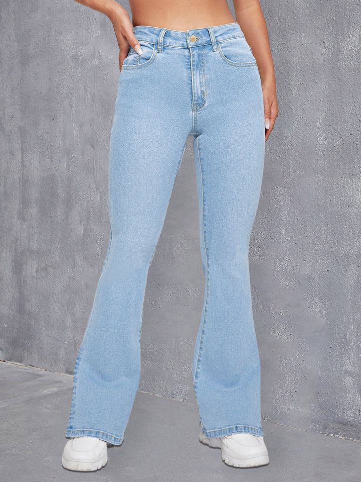 SOPHIX | Blue Slim Fit Flare Jeans with High Stretch