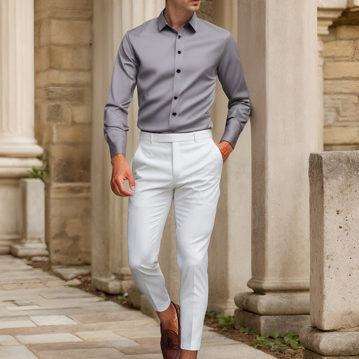 EMBRE | Slim-Fit Stretch Shirt in Solid Color