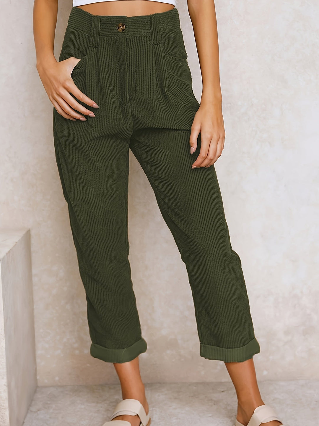 VELVINA | Modern Corduroy Pants