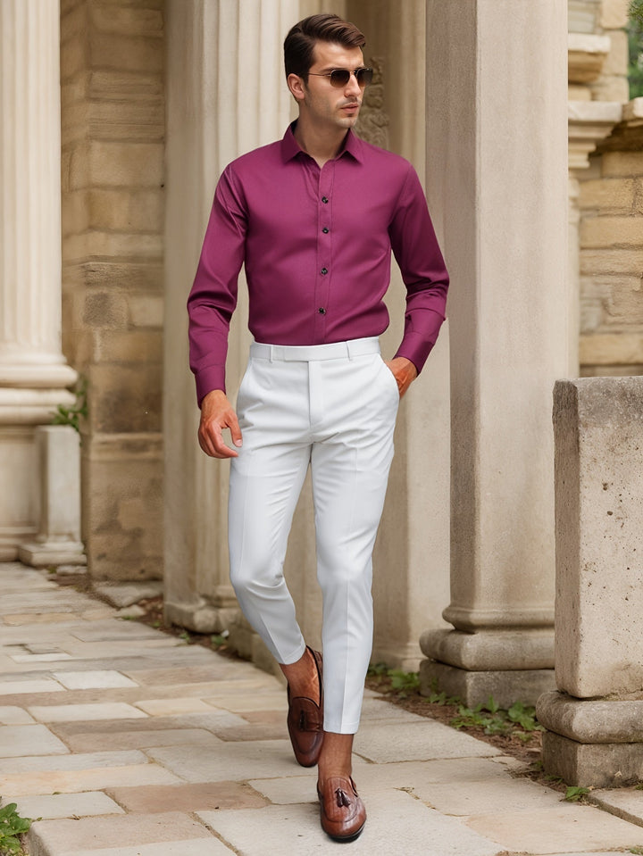 EMBRE | Slim-Fit Stretch Shirt in Solid Color