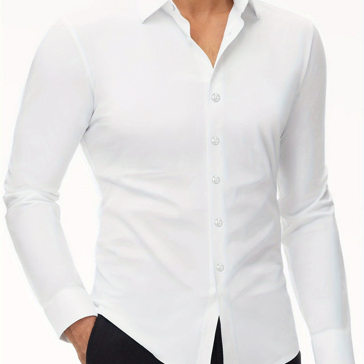 COLVAN | Slim-Fit Cotton Stretch Shirt