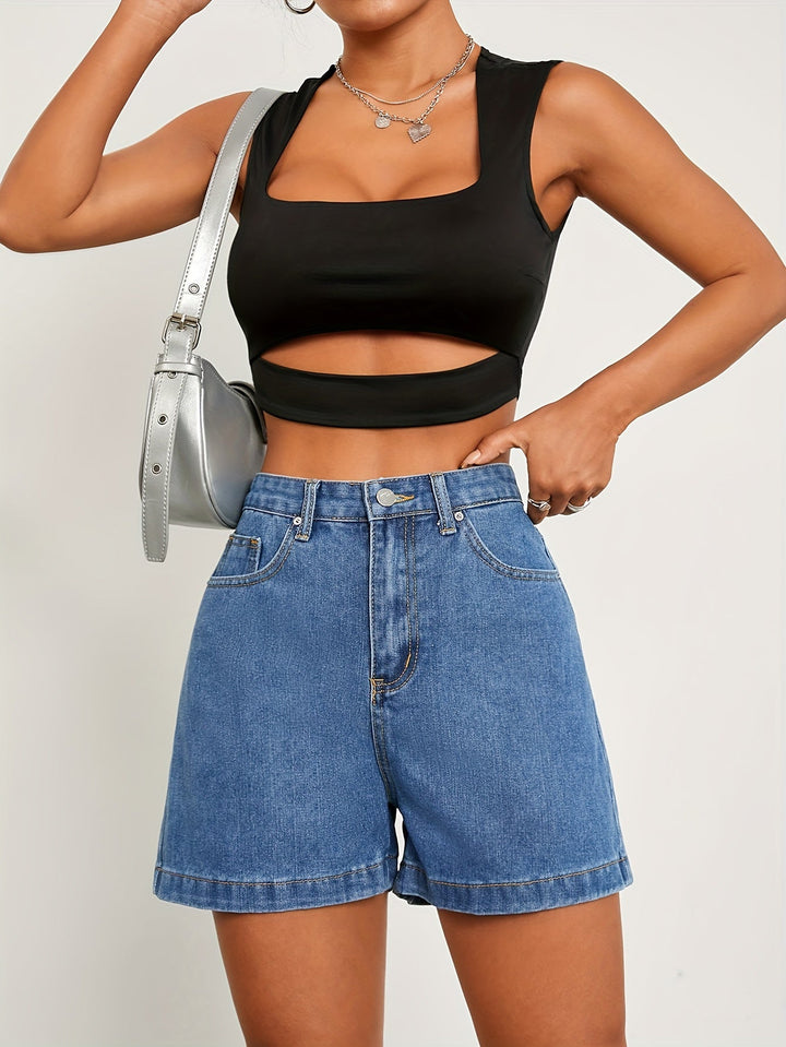 LOTORIA | High-Waist Denim Shorts in Classic Blue