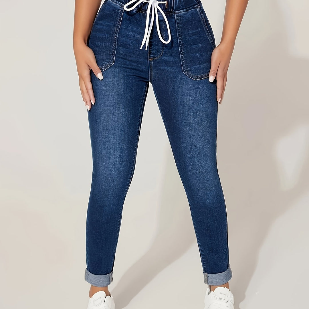 ELVIRE | Relaxed Fit Women's Jeans with High Waist and Drawstring