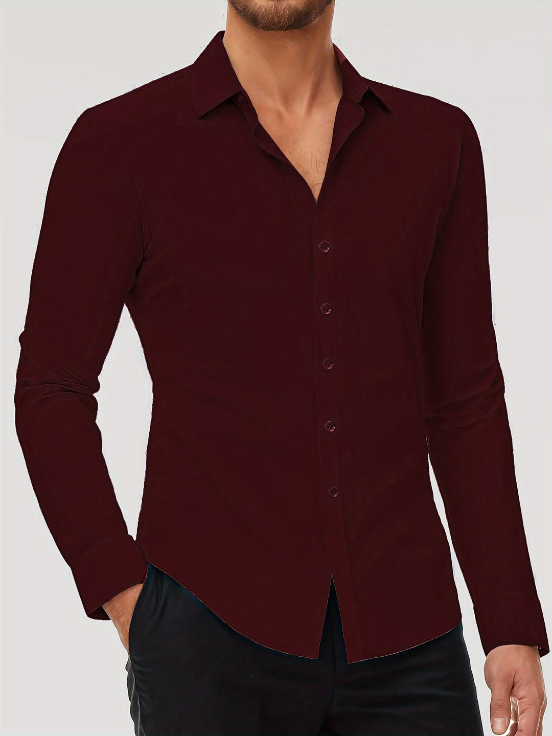 COLVAN | Slim-Fit Cotton Stretch Shirt