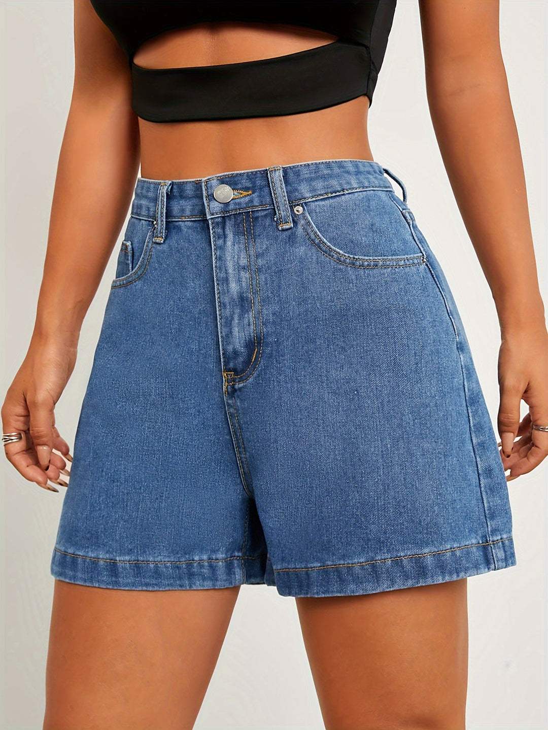 LOTORIA | High-Waist Denim Shorts in Classic Blue