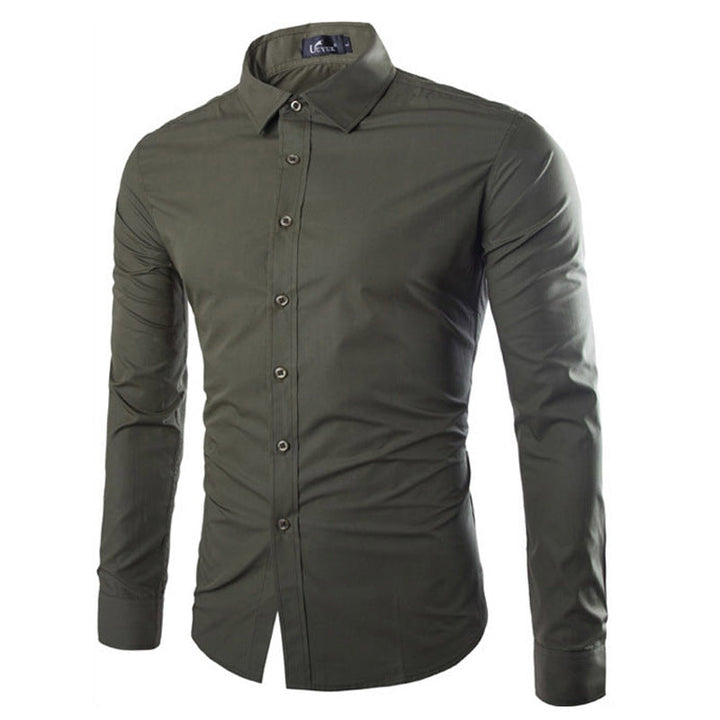 DAMET | Solid Black Slim-Fit Men's Shirt