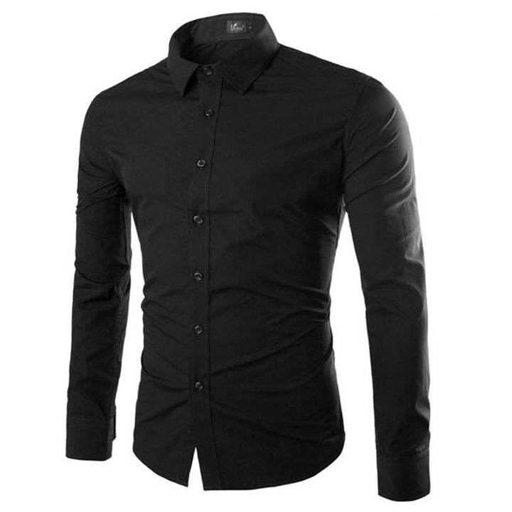 DAMET | Solid Black Slim-Fit Men's Shirt