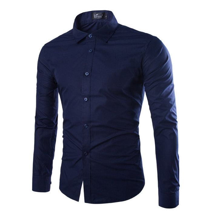 DAMET | Solid Black Slim-Fit Men's Shirt