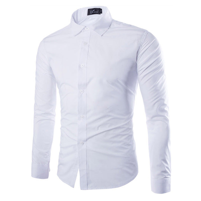 DAMET | Solid Black Slim-Fit Men's Shirt